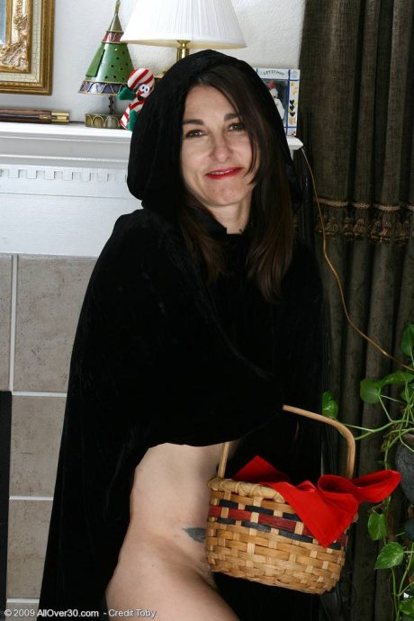 All Over 30 Furry bushed and mature Shelby playing little red riding hood at AllOver30 porn pics